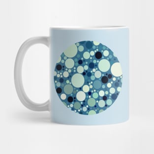 Ocean Blue Bubble Polka Dots Pattern Circle Mug